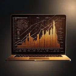 laptop with dashboard screen and growth chart vector image